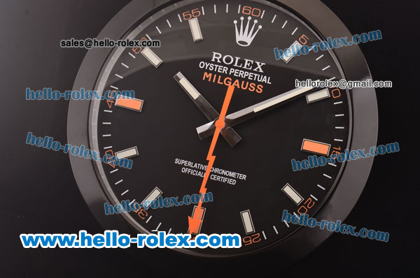 Rolex Milgauss Wall Clock Quartz PVD Case with Black Dial - Click Image to Close